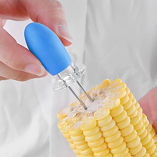 ECO-FUSED Corn Holders - 4 Pairs (Orange/Yellow/Blue/Green) - Corn on the Cob Skewers - Large Handle Pin Grips - Interlocking Design - Great for Home Cooking, BBQ, Picnics, Camping and Parties - Image 4