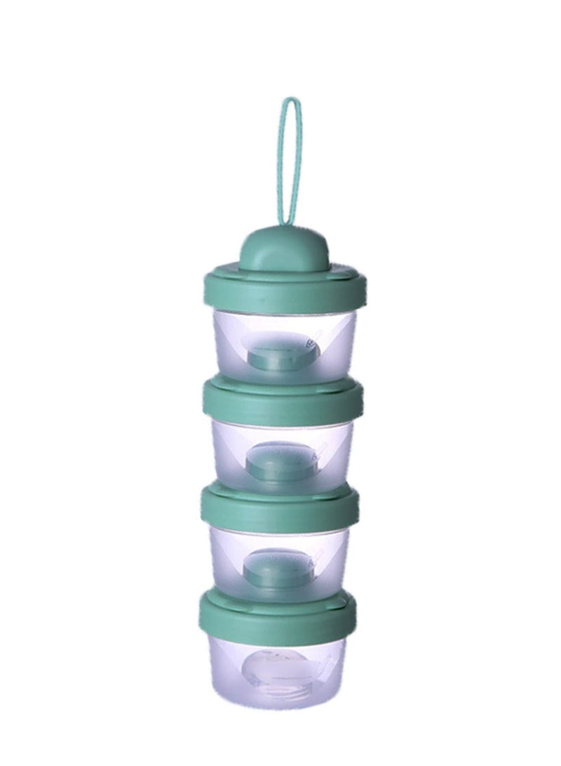 Baby Milk Powder Formula Dispenser, 4 Layers Baby Formula Containers for Travel, Formula Holder Mixer, Baby Feeding Snack Storage Container, Portable, Stackable - Image 1