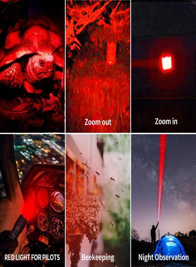 YZYOE Red Flashlight Rechargeable，Green Light Flashlight，Blue Light flashlights，Blood Lights for Observation, 4 in 1 White Lights and Red lamp and Blue Lamp and Green Lamps ，4 Modes. - Image 3