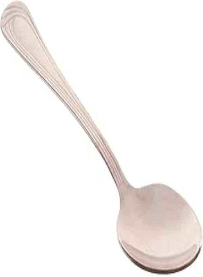 Noval Stainless Steel Dinner Spoons Set Of 6 Pieces - Silver