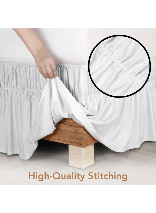 Utopia Bedding Utopia Bedding King Elastic Bed Ruffle - Easy Wrap Around Ruffle - Microfiber Bed Skirt with Adjustable Elastic Belt 16 Inch Tailored Drop - Hotel Quality Bedskirt, Fade Resistant (King, White) - Image 3