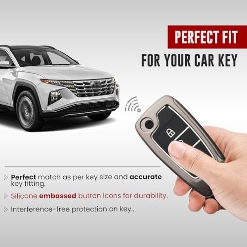 Keyzone Metal Key Cover Compatible for Hyundai i20, Kona, Verna 2018 Onwards 3 Button flip Key - Image 5
