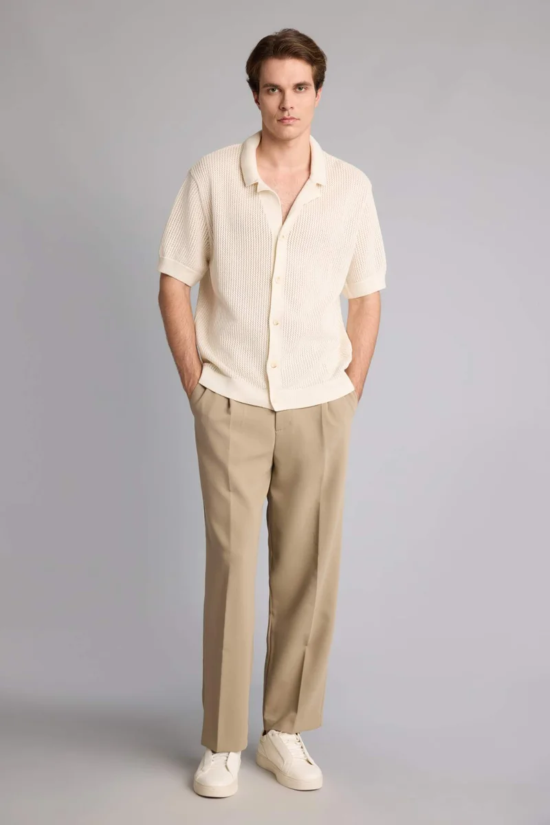 ديفاكتو Relax Fit Polo Collar Short Sleeve Polo T-Shirt