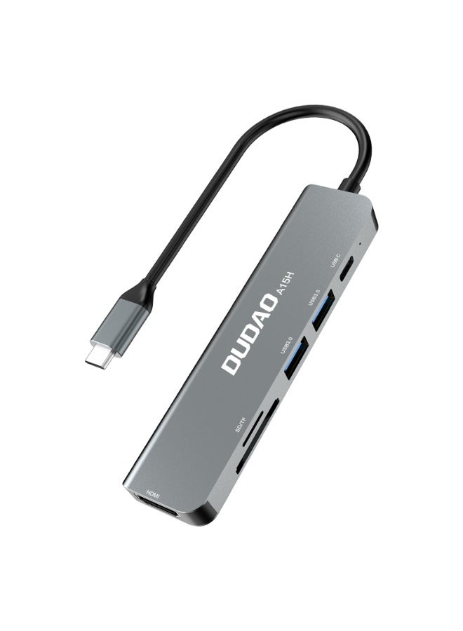 دوداو موزع USB-C متعدد الوظائف Dudao 6 في 1 مع HDMI/USB 3.0 وPD 60 واط - Image 1