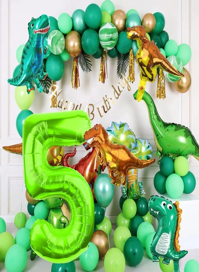 LEBERY Dinosaur Number 5 Ballloon, 40 Inch Green Number 5 Balloon, Mini Dino Foil Balloons Baby Dinosaur Balloons for Kid Dino Theme Jungle 5th Birthday Baby Shower Party Decorations - Image 4