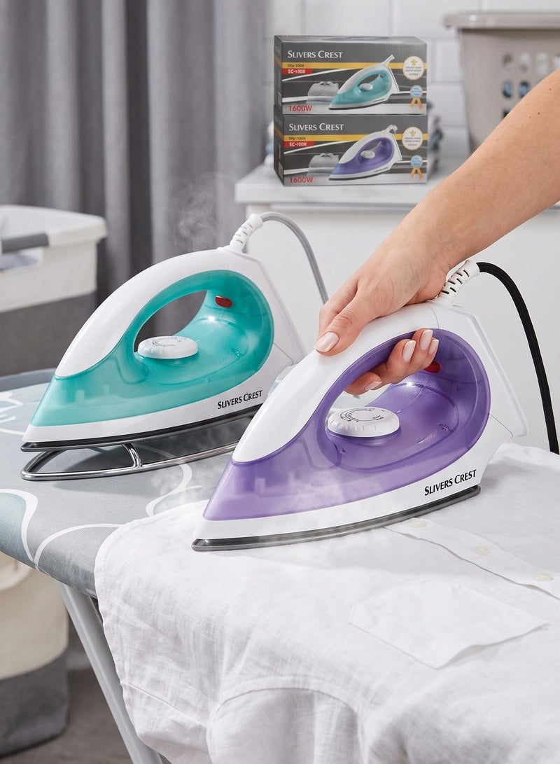 SilverCrest Electric Dry Iron Model SC-9008 Power 1600W Non Stick Soleplate Garment Care Iron with Adjustable Temperature Control Dial and Swivel Cord - Image 1
