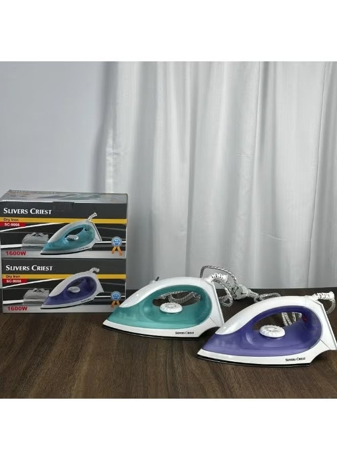 SilverCrest Electric Dry Iron Model SC-9008 Power 1600W Non Stick Soleplate Garment Care Iron with Adjustable Temperature Control Dial and Swivel Cord - Image 2