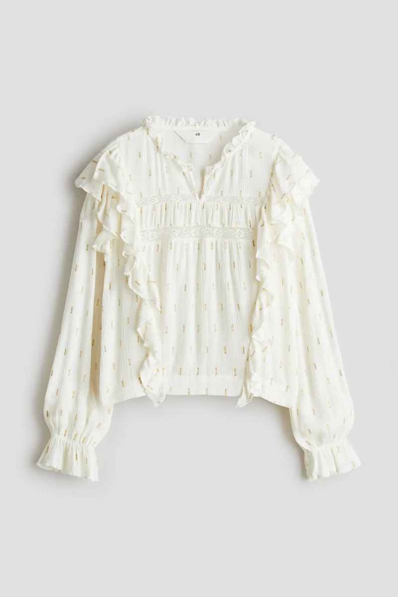 H&M Frill-trimmed blouse