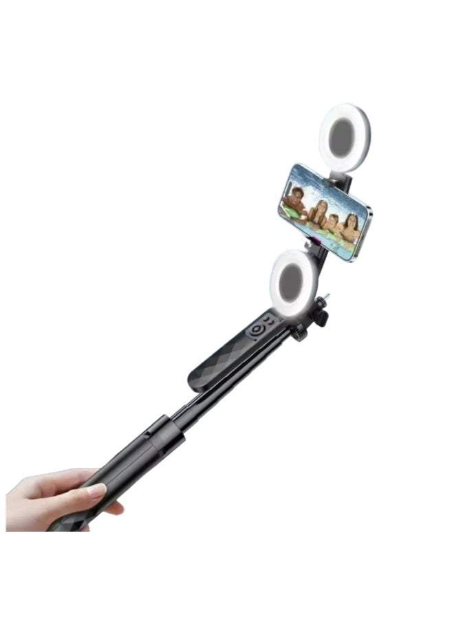 التخطيط ستاند تصوير مثبت هاتف دوار 360° ثلاثي القوائم لايف P10 برو【 عصا السيلفي 】مصنوع من سبائك الألومنيوم بطول 180 سم؛ محمول متعدد الوظائف مع وحدة تحكم عن بُعد لاسلكية وحامل هاتف وضوء LED تجميلي مناسب لجميع الهواتف المحمولة - Image 3