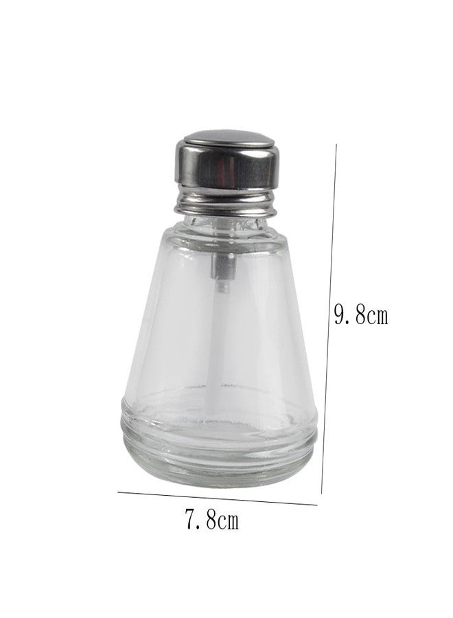 lasenersm 1 Piece Pump Dispenser Bottle Glass Nail Pumping Bottle 180ml Nail Dispenser Bottle Refillable Empty Push Down Pump Dispenser Bottle Cone Push Down Nail Polish Remover Bottle - Image 2