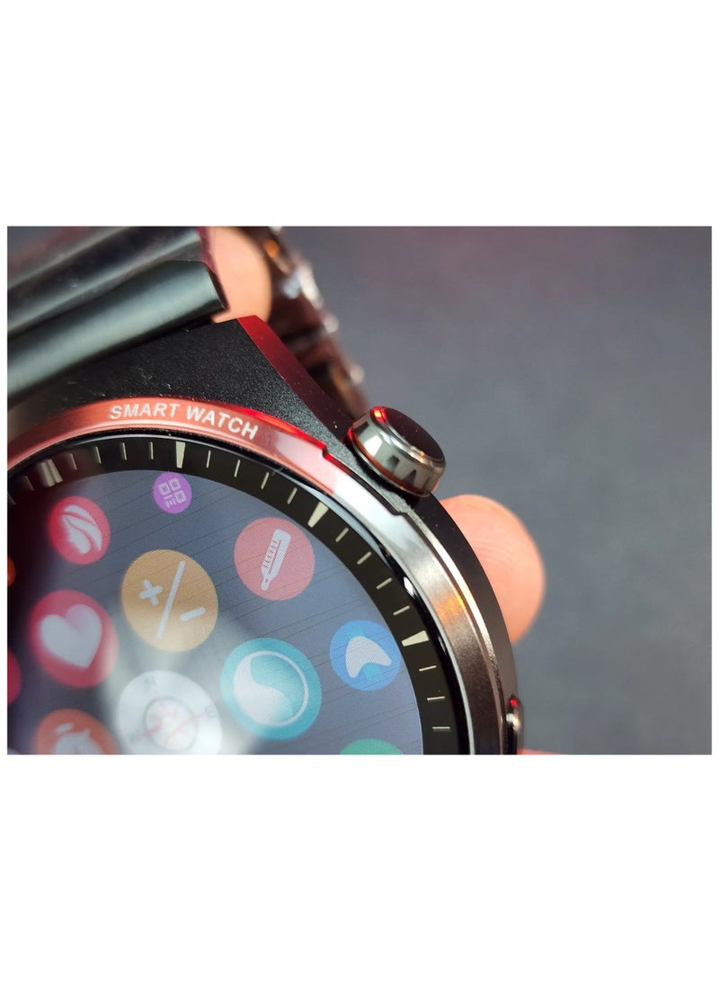 Haino Teko RW32 Pro Space X Version Round Shape Curved Display Smart Watch With 3 Pair Straps and Wireless Charger With 5 Times Pray Alarm and Tasbih Counter Designed For Mens and Boys - Image 2