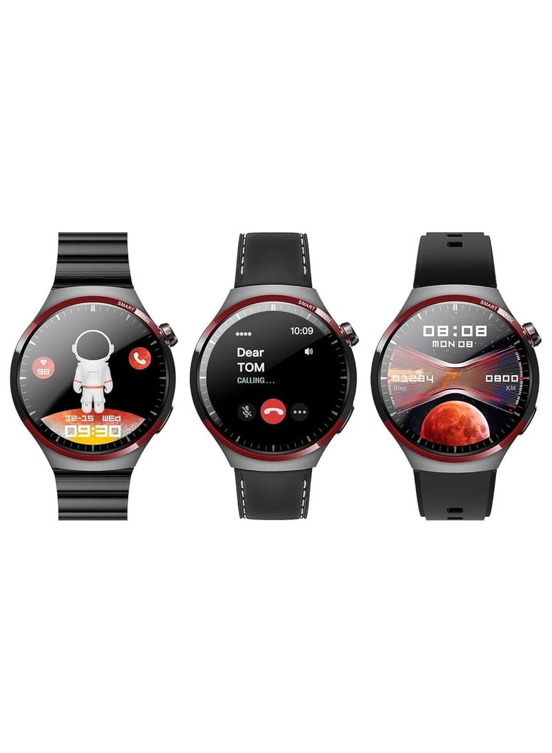 Haino Teko RW32 Pro Space X Version Round Shape Curved Display Smart Watch With 3 Pair Straps and Wireless Charger With 5 Times Pray Alarm and Tasbih Counter Designed For Mens and Boys - Image 3