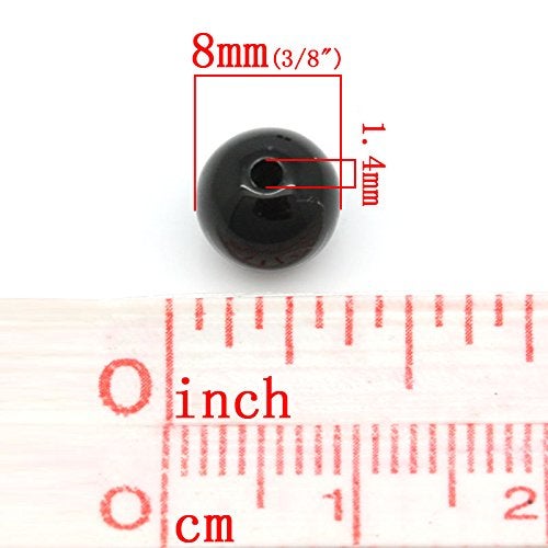 Craft Making Shop 1,000 Round Black Acrylic Beads 8mm Diameter with 2mm Hole - Image 4