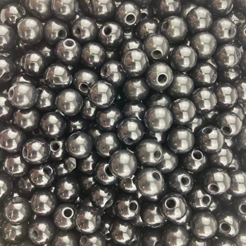 Craft Making Shop 1,000 Round Black Acrylic Beads 8mm Diameter with 2mm Hole - Image 1