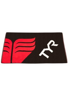 TYR Plush Towel Swim Equipments & Accessories (Black/Red, One Size) 