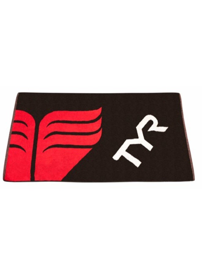Plush Towel Swim Equipments & Accessories (Black/Red, One Size)