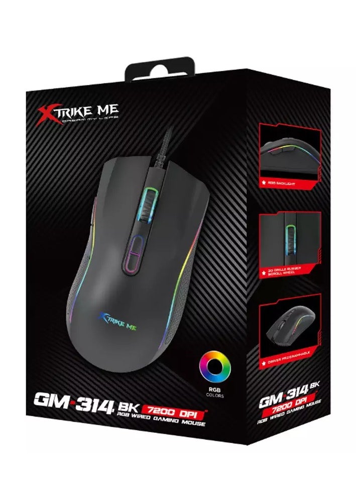 XTRIKE ME - GM314 RGB Gaming Mouse - Optical Sensor 7,200 DPI - Image 1