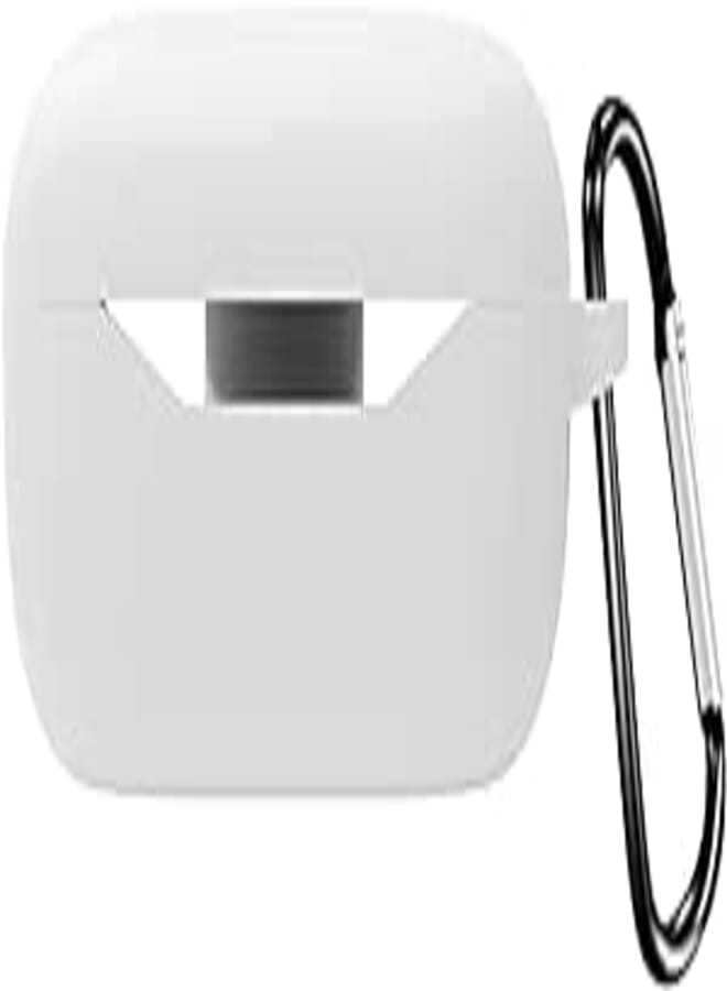 Compatible with Huawei Freebuds SE Earplug Headphone Case, Bluetooth Silicone TPU Protective Case with A Carabiner & A Climbing Ring (Excluding Equipment) (Huawei Freebuds SE Earplug, White) 