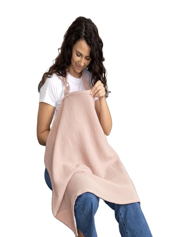 Evergrwn Superior Design Evergrwn Multi-use Privacy Nursing Cover Up for Breastfeeding, 100% Cotton Breathable Nursing Cover with Arch Neckline, Muslin Breastfeeding Cover, Baby Essentials (Rose Taupe) - Image 1