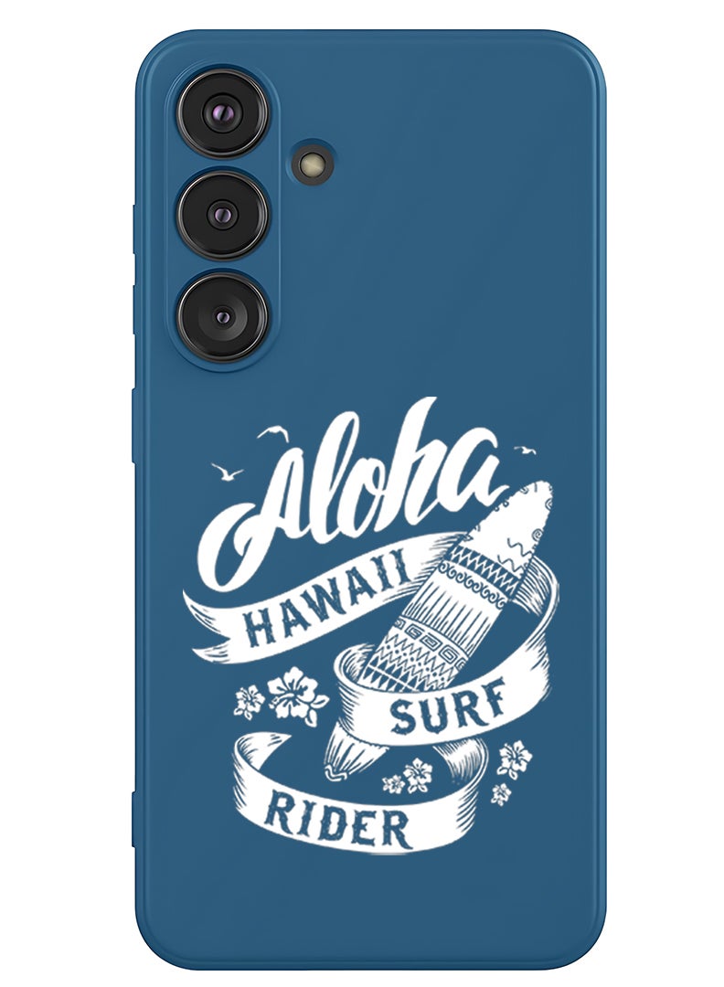Theodor Protective Slim Fit Case Liquid Silicone Cover with Full Body Protection Anti-Scratch Shockproof Case For Samsung Galaxy S25 (Blue) - Aloha hawaii Surf rider White - Image 1
