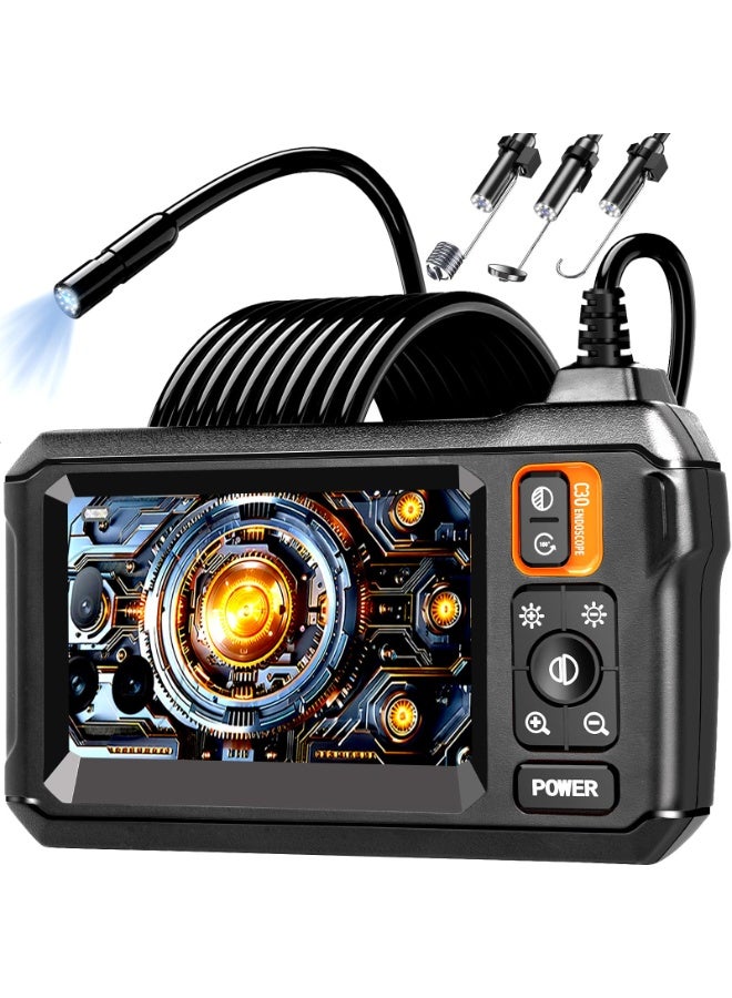 Milatech Endoscope Camera with Light 4.3" IPS Screen 1920P IP67 Waterproof 16.5FT Borescope - Image 1