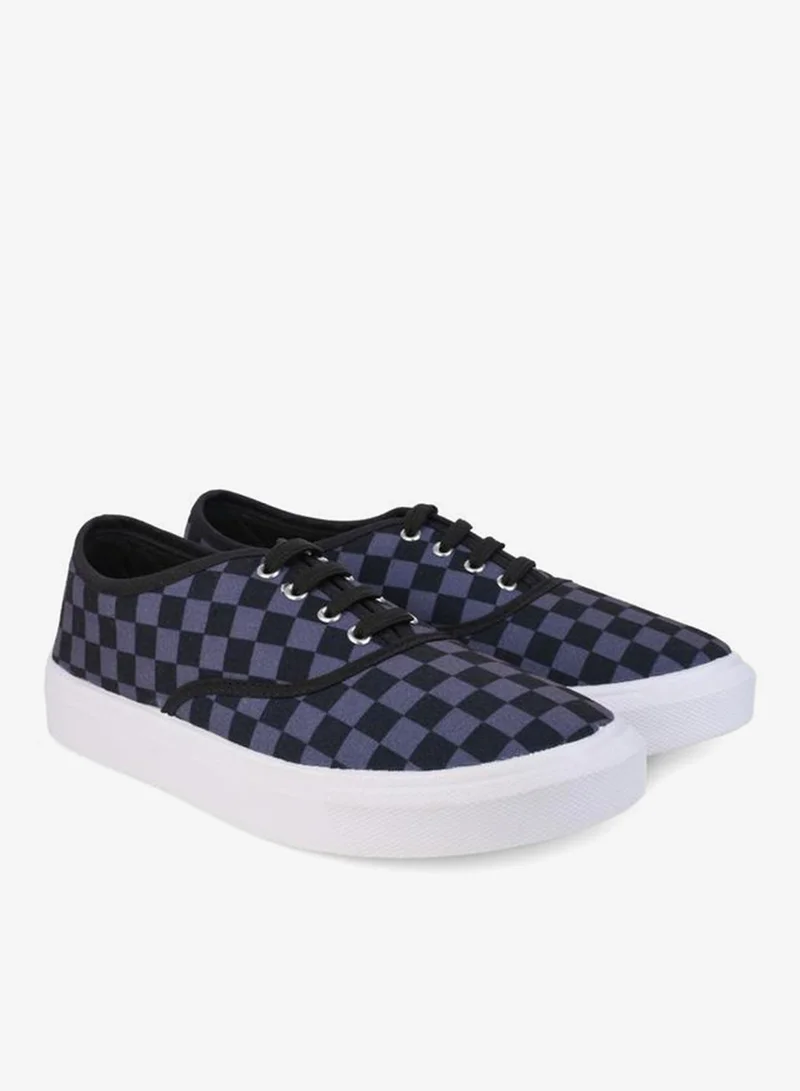 Styli Styli Checkerboard Canvas Lace Up Sneakers