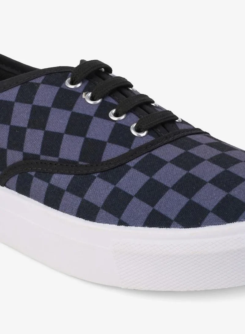 Styli Styli Checkerboard Canvas Lace Up Sneakers