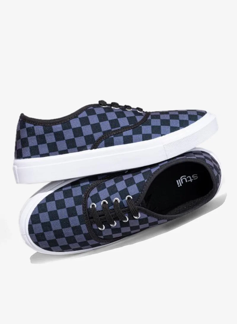 Styli Styli Checkerboard Canvas Lace Up Sneakers
