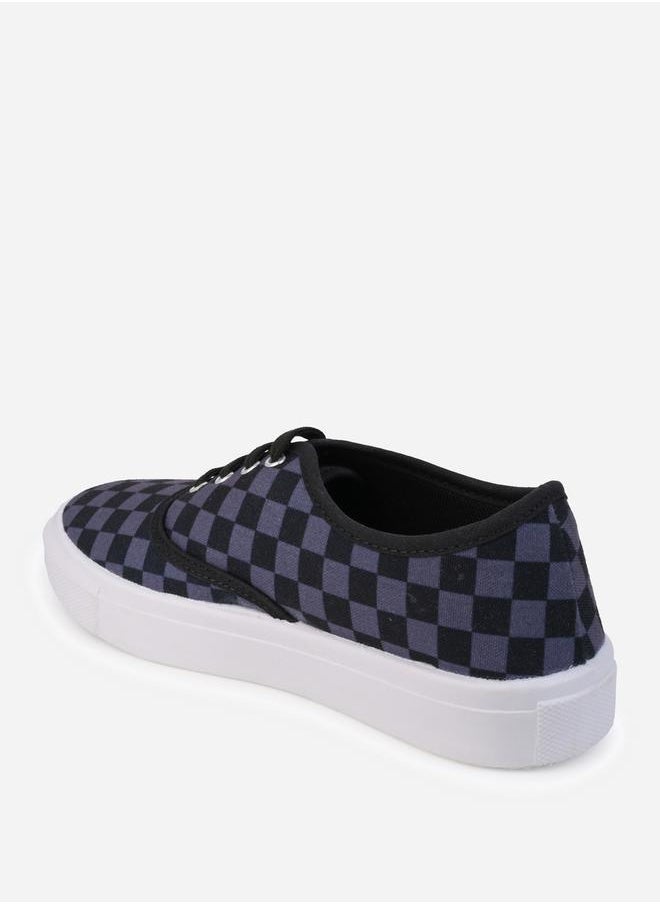 Styli Checkerboard Canvas Lace Up Sneakers  - Image 5