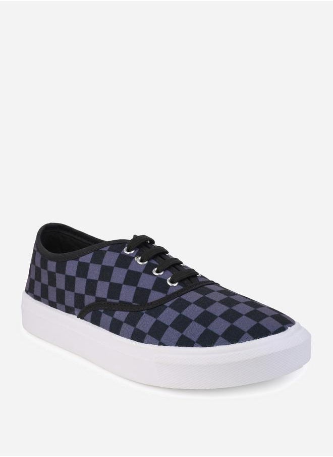 Styli Checkerboard Canvas Lace Up Sneakers  - Image 3