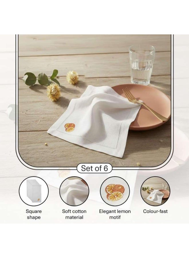 Pan Home طقم مناديل مطرزة بالليمون لتناول الطعام - Image 4