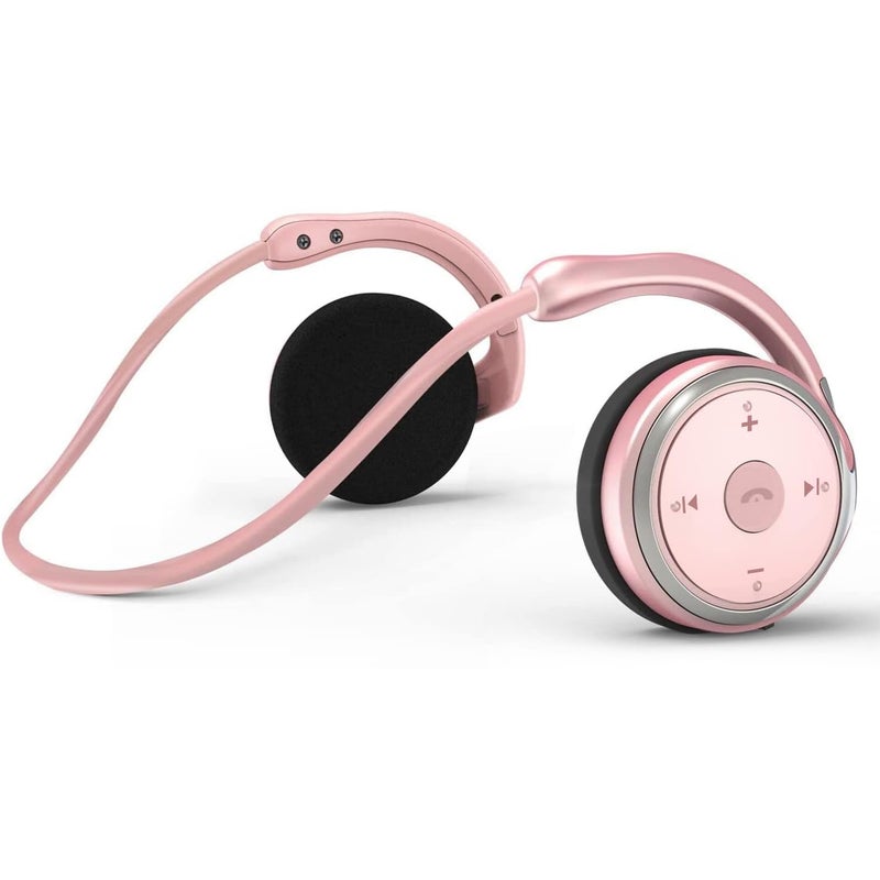 itayak Behind The Head Headphones, Wrap Around Head Small Bluetooth Headphones Lightweight Foldable Wireless Sports Sweatproof Headset with Microphone & Carrying Case (Gold) - Image 1
