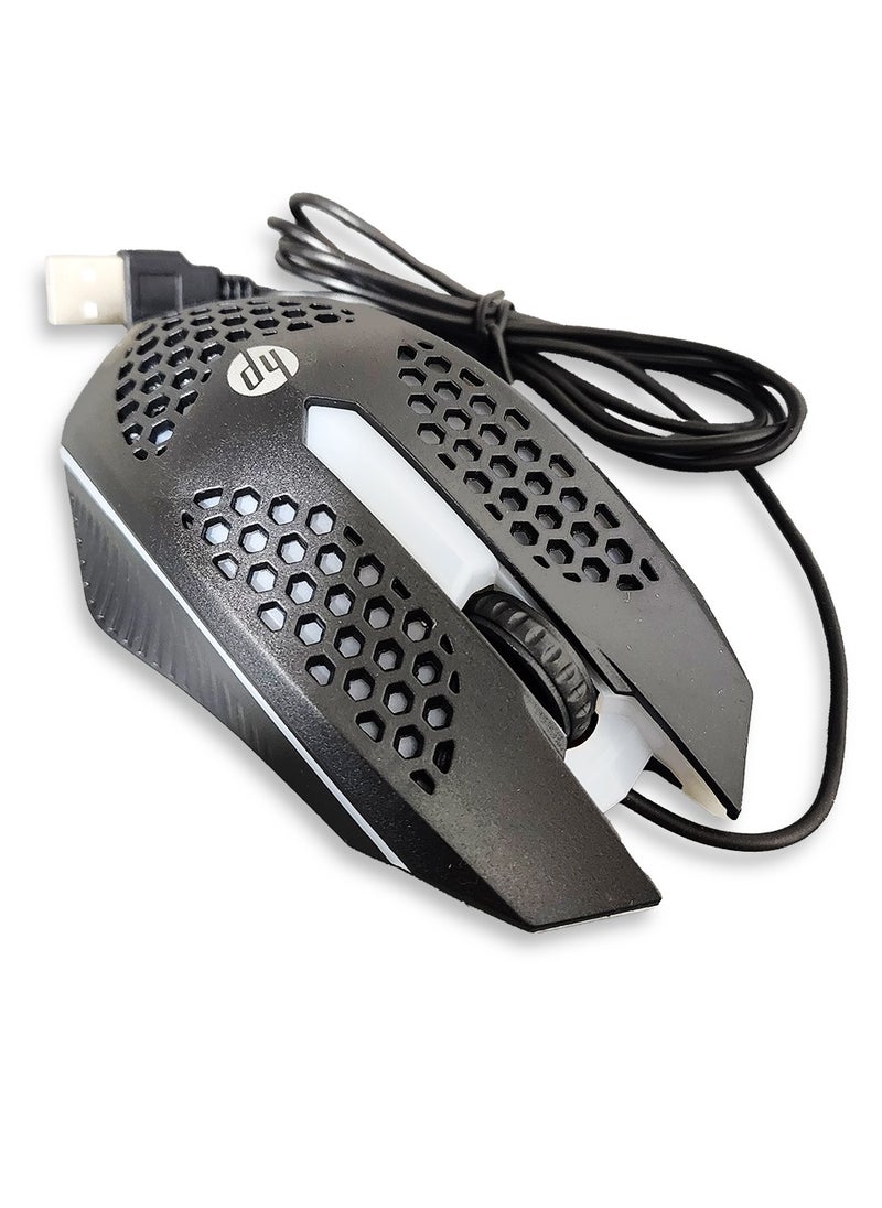 Wired Mouse Gaming 4 Button ,7 Color LED , 1600 DPi -for pc/ laptop in home and office , High quality film key - Black X-750