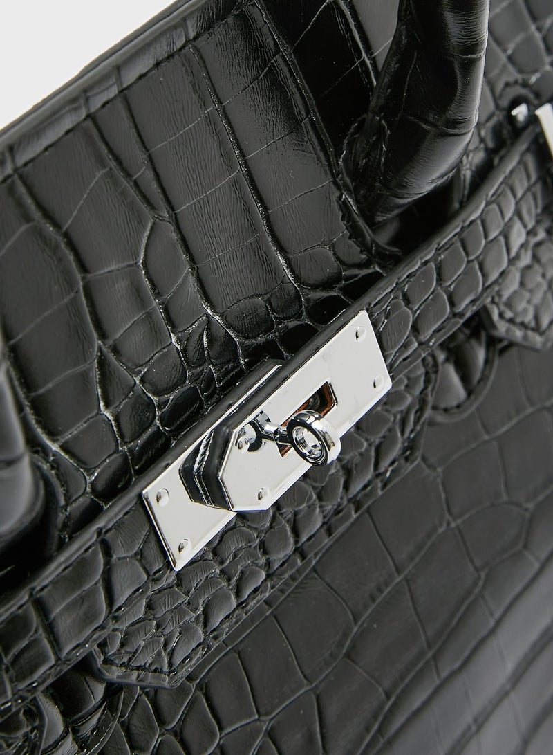 ELLA Classic Croc Large Handbag - Image 4