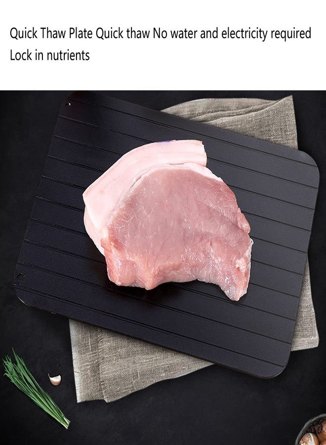 Estink Food Thawing Defrosting Plate, Fast Defrosting Tray Home Restaurant Kitchen Aluminum Alloy Mellow Thawing Plate Kitchen Gadgets for Frozen Food Meat Thawing Board, Black (L 37cm) - Image 5