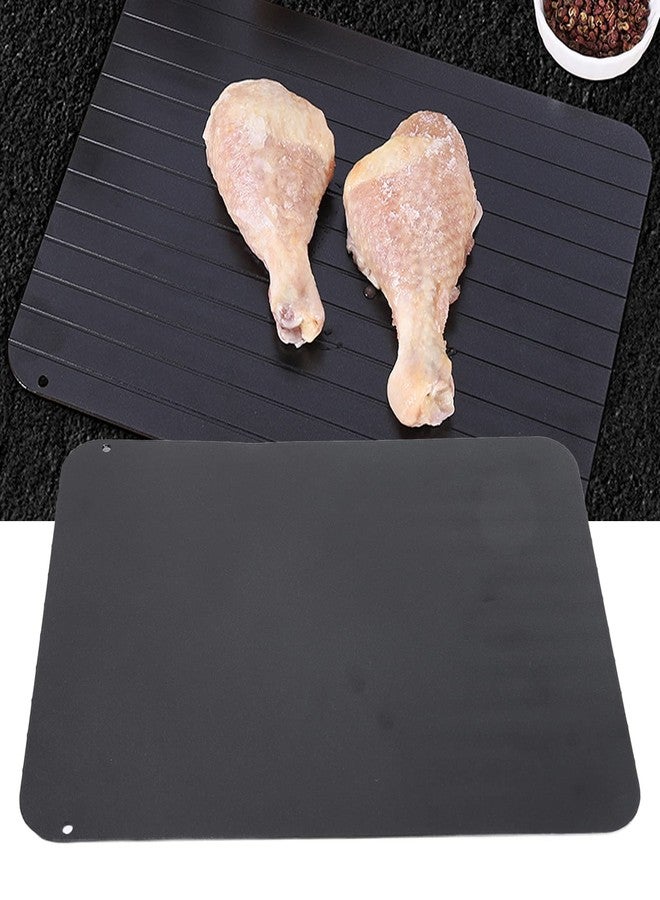 Estink Food Thawing Defrosting Plate, Fast Defrosting Tray Home Restaurant Kitchen Aluminum Alloy Mellow Thawing Plate Kitchen Gadgets for Frozen Food Meat Thawing Board, Black (L 37cm) - Image 4