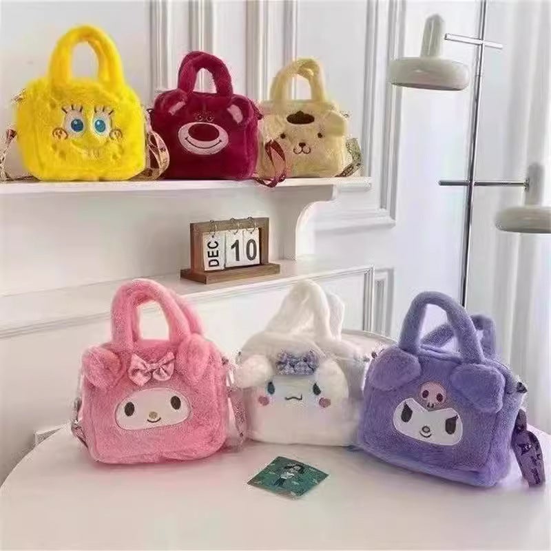 Bag New Six-Color Portable Messenger Bag Children Cute Student Plush Toy Square Small Bag Girl Cartoon - Image 2