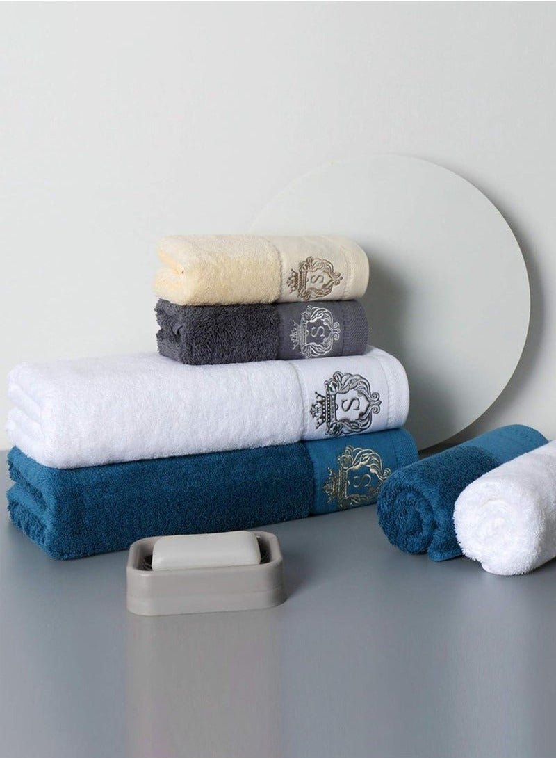 Hanayo 3 Pcs Towel Set Bathroom Face Bath Towel Set Cotton Towel Fast Absorbent Skin-friendly and Soft Includes Bath and Face Towel (Grey)  - Image 2