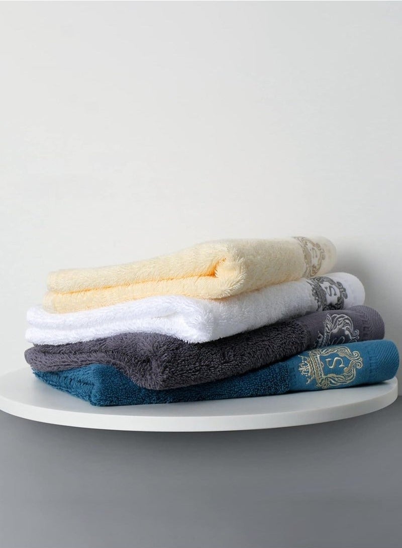 Hanayo 3 Pcs Towel Set Bathroom Face Bath Towel Set Cotton Towel Fast Absorbent Skin-friendly and Soft Includes Bath and Face Towel (Grey)  - Image 3
