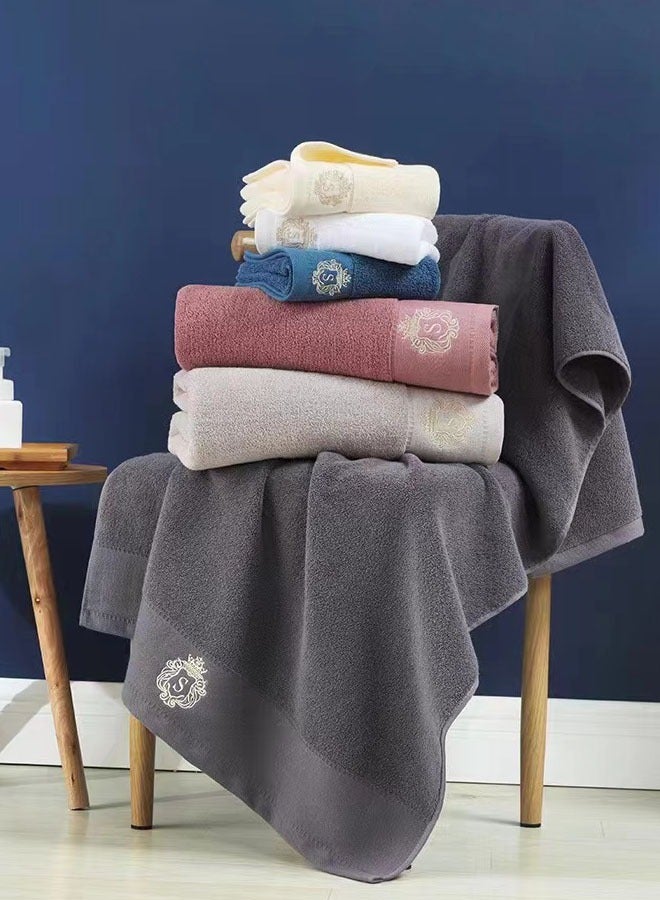 Hanayo 3 Pcs Towel Set Bathroom Face Bath Towel Set Cotton Towel Fast Absorbent Skin-friendly and Soft Includes Bath and Face Towel (Grey)  - Image 5