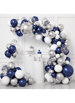 Zeemey 148-pcs Navy Blue White Latex Decorative Balloon Arch Garland Set - Perfect for Graduation Baby Shower Wedding Birthday Bachelorette Party  - Image 3