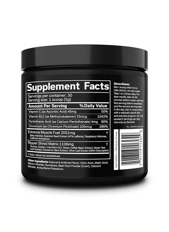 JNX Sports - ® The Ripper! Shredding Thermogenic Fat Burner for Men & Women – Advanced Fast Acting Stim Thermogenesis, Appetite Suppressant, Extreme Energy & Focus Supplement – Fruit Punch, 30 Servings - Image 1