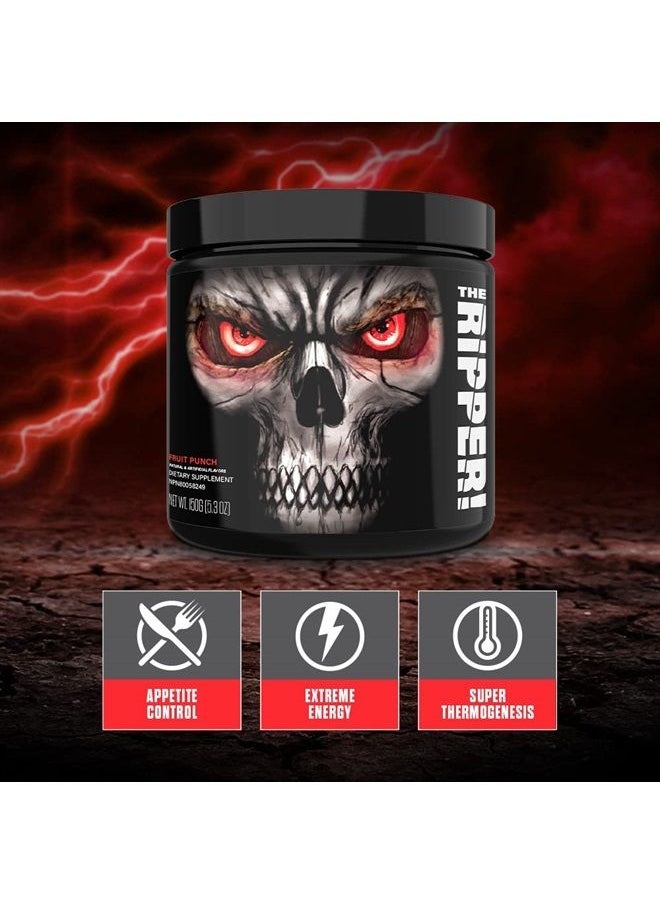 JNX Sports - ® The Ripper! Shredding Thermogenic Fat Burner for Men & Women – Advanced Fast Acting Stim Thermogenesis, Appetite Suppressant, Extreme Energy & Focus Supplement – Fruit Punch, 30 Servings - Image 1