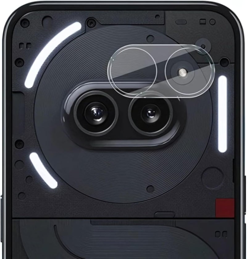 واقي زجاجي للكاميرا متوافق مع هاتف Nothing Phone 2A - زجاج مقوى ثلاثي الأبعاد شفاف - مقاوم للصدمات - مقاوم للخدوش - شفافية عالية الوضوح