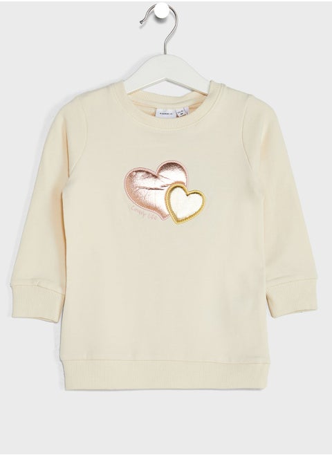 Kids Heart Print Sweatshirt