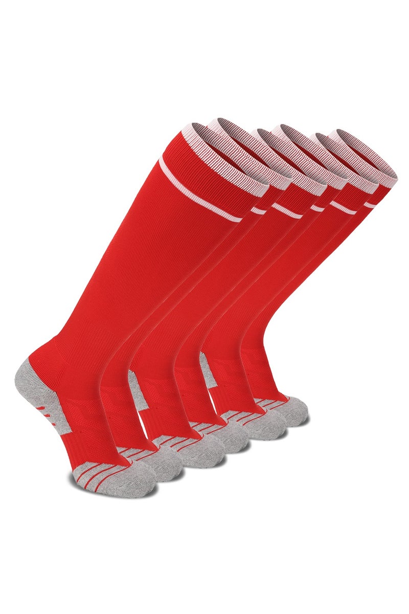 SKY WING Unisex Athletic Knee High Breathable Compression Solid Tube Soccer Football Sport Socks 1/2/3/4 Pairs for Youth Adult - Image 1