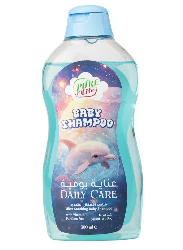 Pure Life Baby & Kids Shampoo – Ultra Soothing Daily Care for Newborns, Gentle Tear-Free Formula with Vitamin E & Natural Extracts, Paraben-Free Kids Shampoo, Hypoallergenic Nourishing Soft Hair 300ml - Image 1