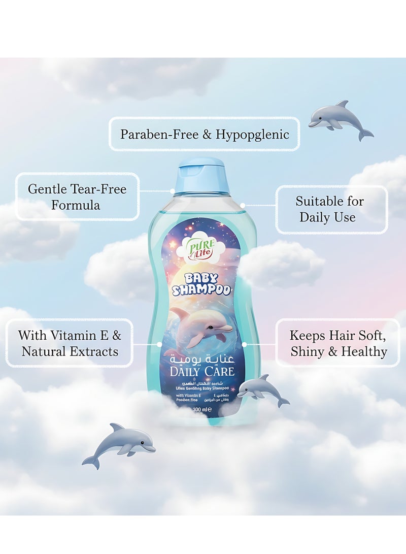 Pure Life Baby & Kids Shampoo – Ultra Soothing Daily Care for Newborns, Gentle Tear-Free Formula with Vitamin E & Natural Extracts, Paraben-Free Kids Shampoo, Hypoallergenic Nourishing Soft Hair 300ml - Image 5