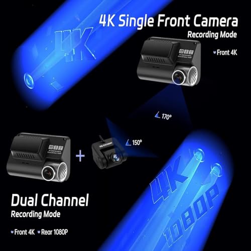 PremiumAV 5K HDR Dual Dash Cam with GPS WiFi & STARVIS IMX335 Sensor | 3" IPS Screen Front and Rear Camera | 360° Rotating Lens | Night Vision | G-Sensor | Loop Recording | A800 Car DVR Recorder - Image 2