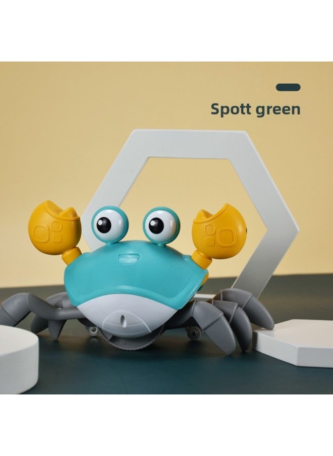 Children's Electric Induction Escape Crab Toy Baby Crawling Guide Toy 1-3 Years Old Educational Popular Online-Color:(Color Box) Green-electric Induction Crab [with Charging Suit]-no Light Type  - Image 1